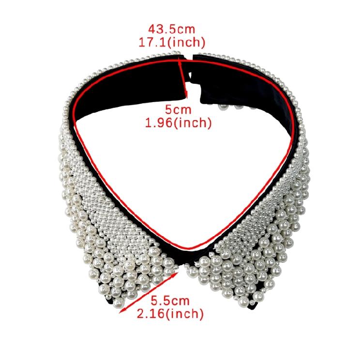 Fashion Jeweled Detachable Collar Luxurious Pearls Shawl Versatile Lapel Detachable Collar Shawl for Dress Shirt