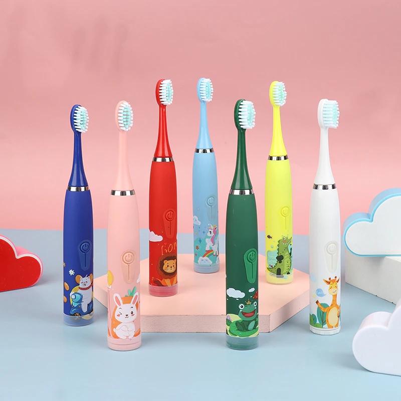 Colorful Automatic Electric Toothbrush For Kids With Soft Silicone Bristles