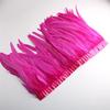 10Yard/lot Rooster Tail Feathers Trims for Needlework DIY Handicrafts 25-30cm Feather Fringes for Clothes Carnival Accessories