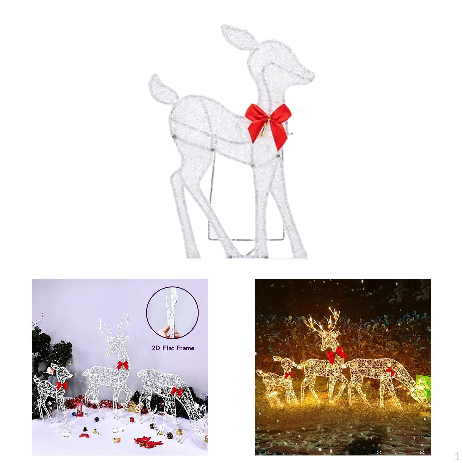 

Рождественские украшения в виде оленей на открытом воздухе, освещенные олени, светящиеся фигурки для улицы 44.5cmx31.5cm