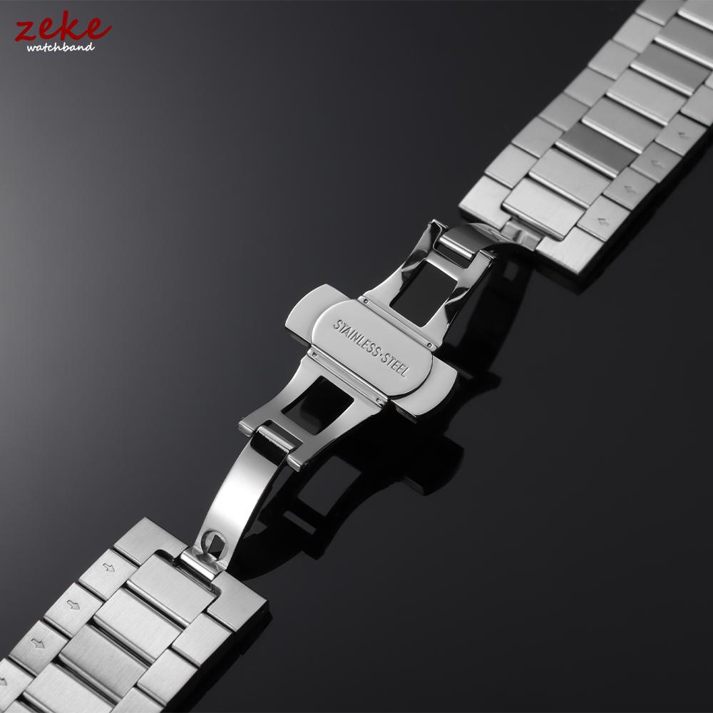Matte Silver Solid Stainless Steel Watch Strap 18mm 20mm 22mm Replacement Watchbands for Men Quick Release Metal Watch Bracelet