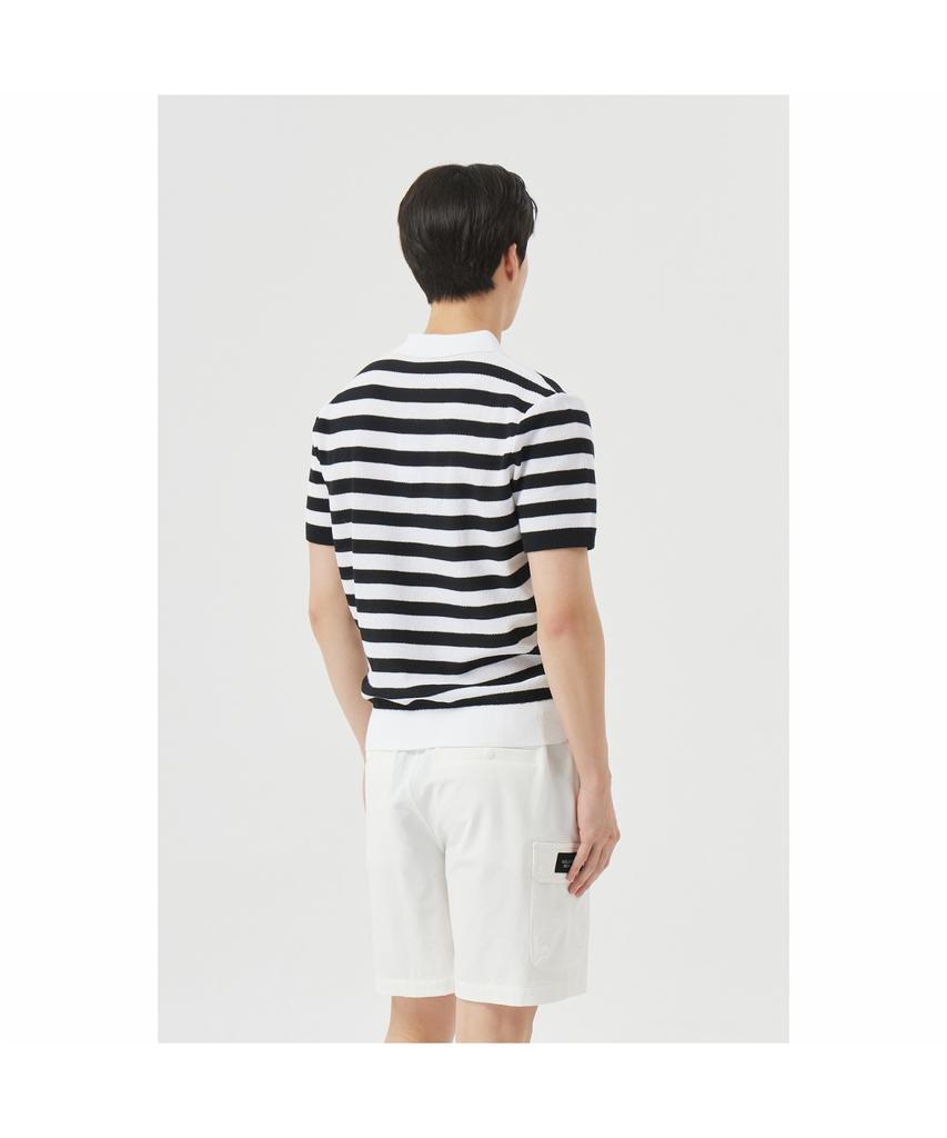 Goldeunbeeo (M) Striped Collar Sweater G4Wam26301Bkx