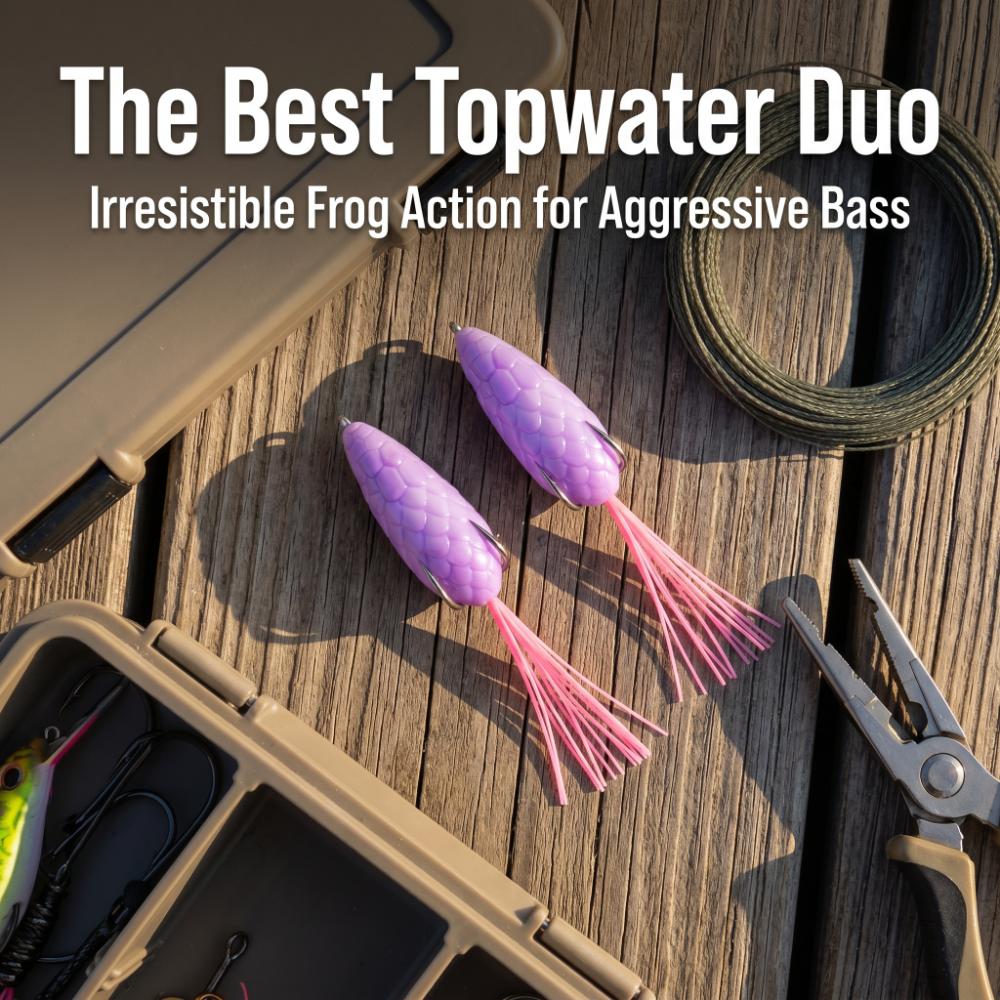 

2PCS PVC Fishing Lures Frog with Beard Frog Lure Artificial Frog Fishing Lure Bass Fishing фиолетовый