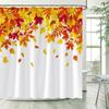 Fall Maple Leaves Shower Curtains Rustic Farm Truck Sunflower Pumpkin Squirrel Autumn Thanksgiving Bathroom Decor Set With Hooks