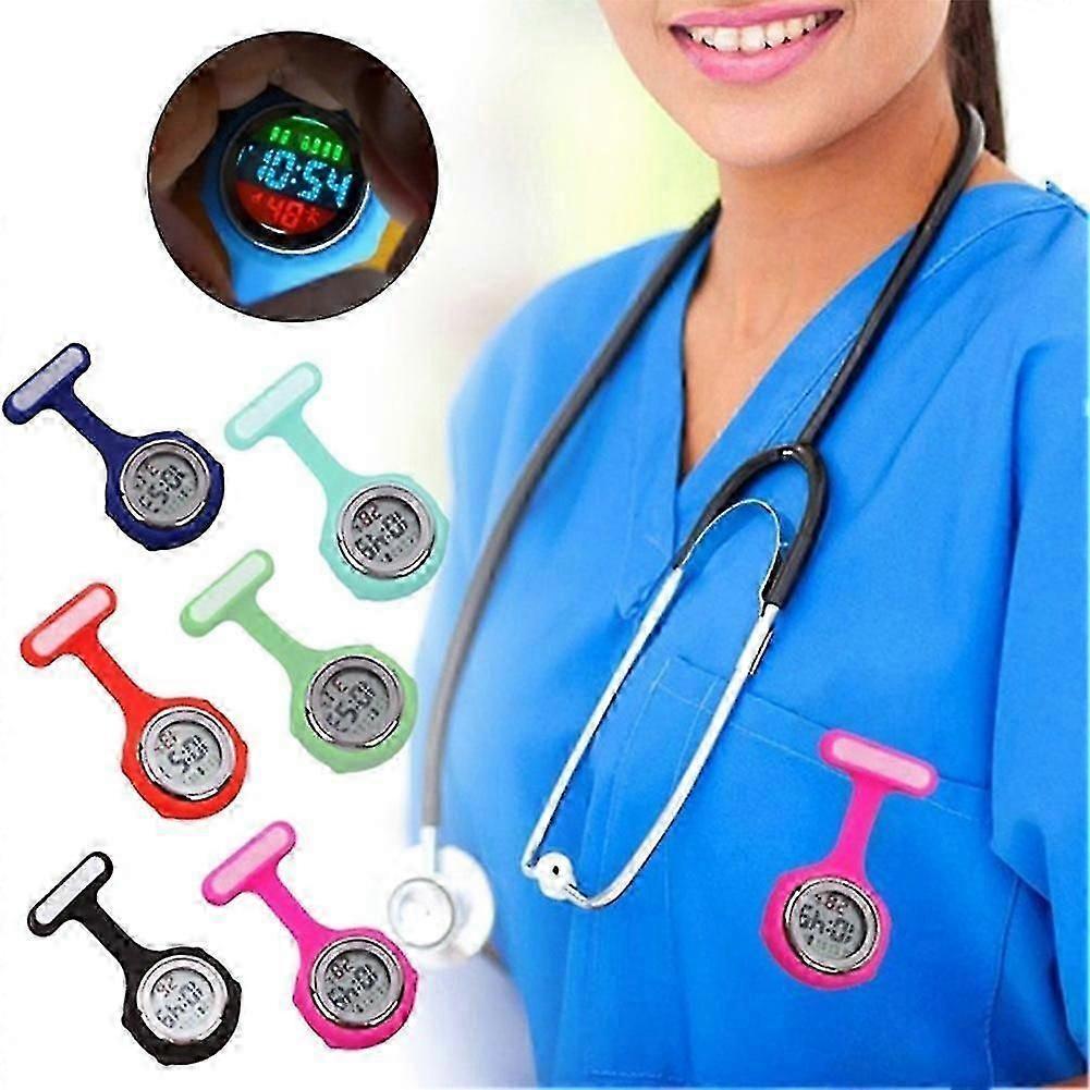 Digital Display Nurse Clip Watch - Pocket Fob Brooch Pin with Electric Dial