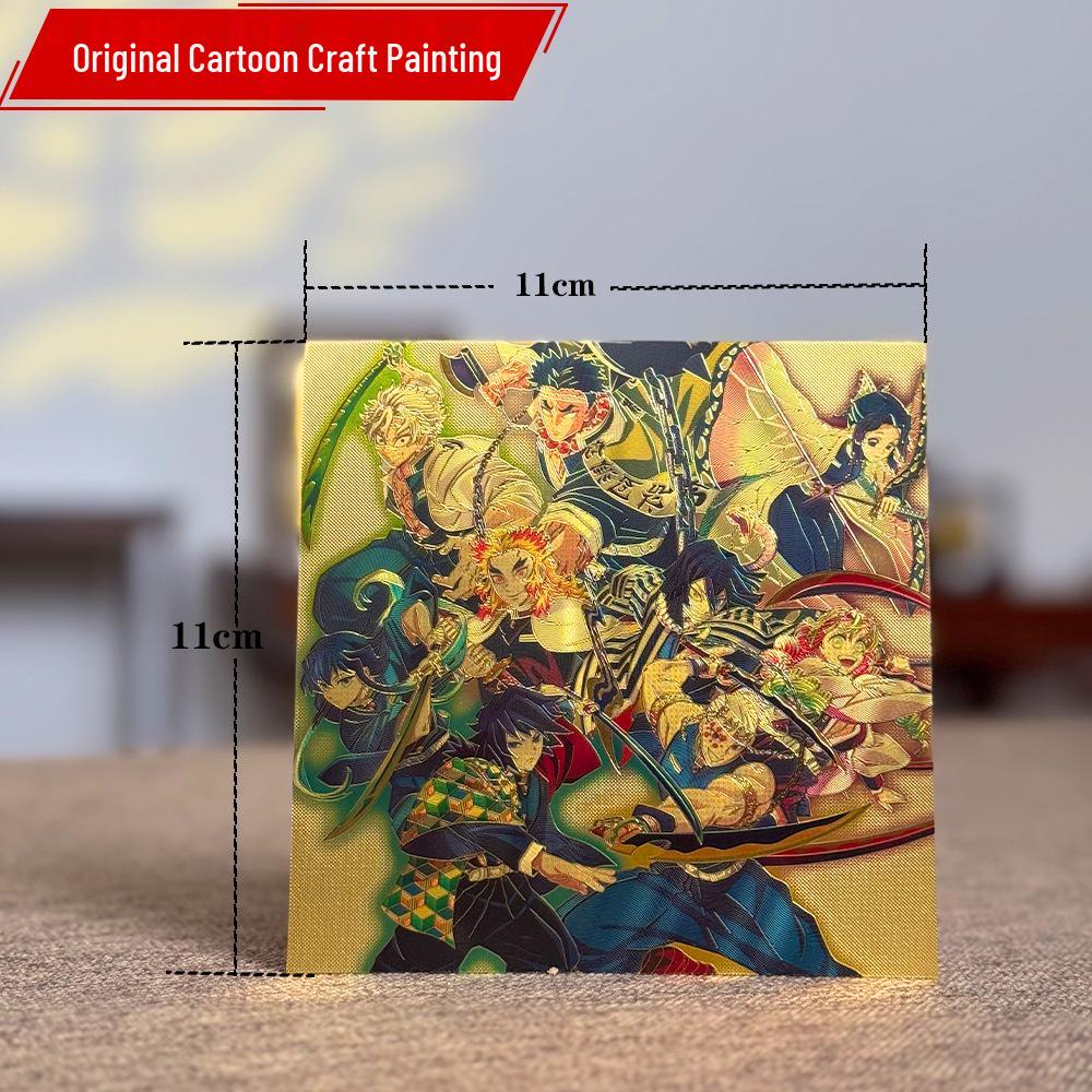 

Demon Slayer Gold Foil Art: Decorative Display for Living Room, Study, or Office - Perfect Business Gift 11*11cm