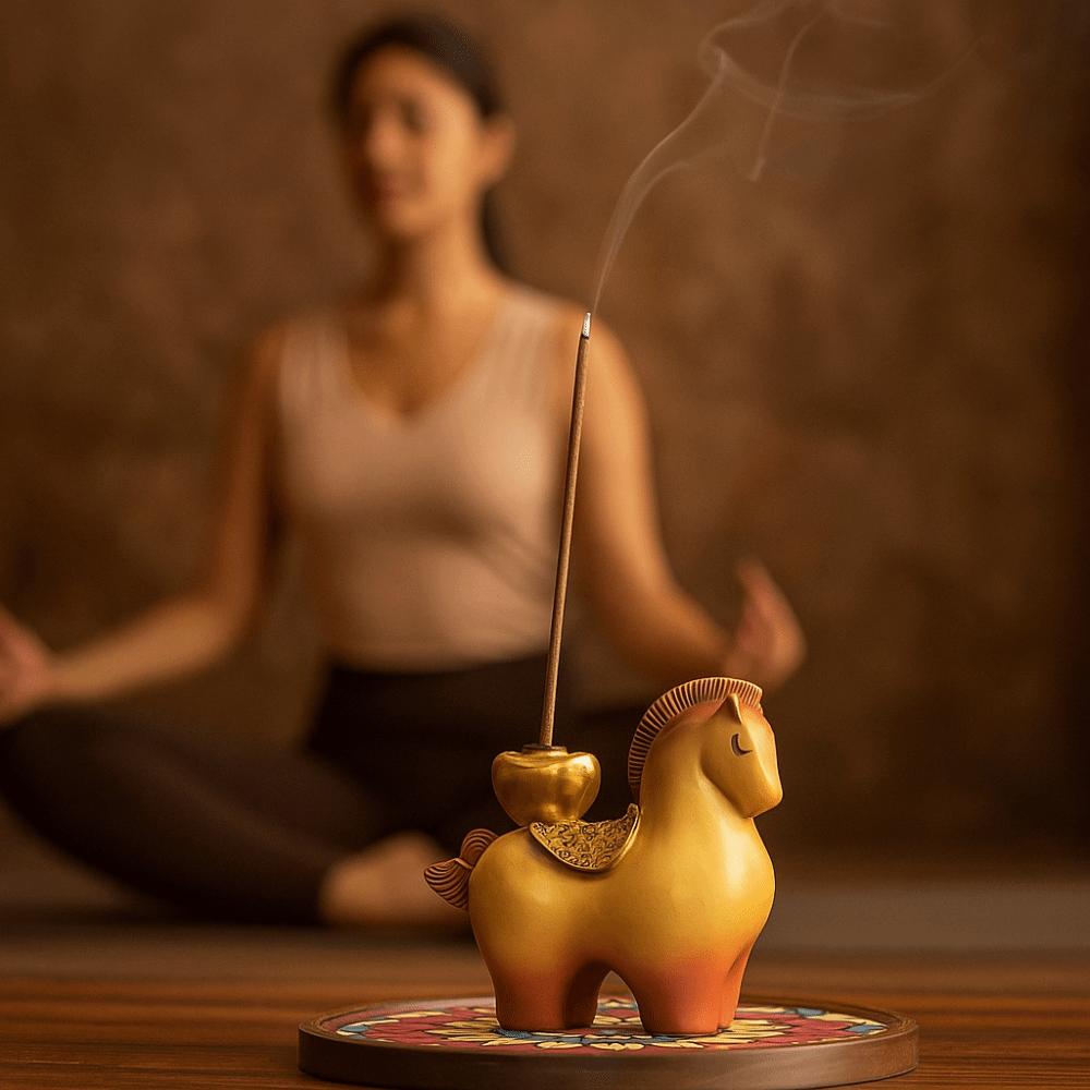 New Resin Material Zodiac Pony Incense Burner Ornamental Design Creative Incense Stick Holder Pony Shape Burner Home Ornament