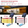 IP68 Waterproof Solar COB LED Strip Light 12V Dimmable Flexible Tape with Remote for Indoor Outdoor Decor