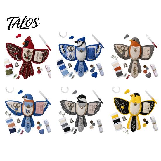 Contenitore per Materiali Creativi da Viaggio a Forma di Uccello in Feltro Organizzatore per Cucito Kit Fai da Te, Borsa Decorativa Portatile per Artigianato con Scomparto per Forbici e Tappetino per Aghi,