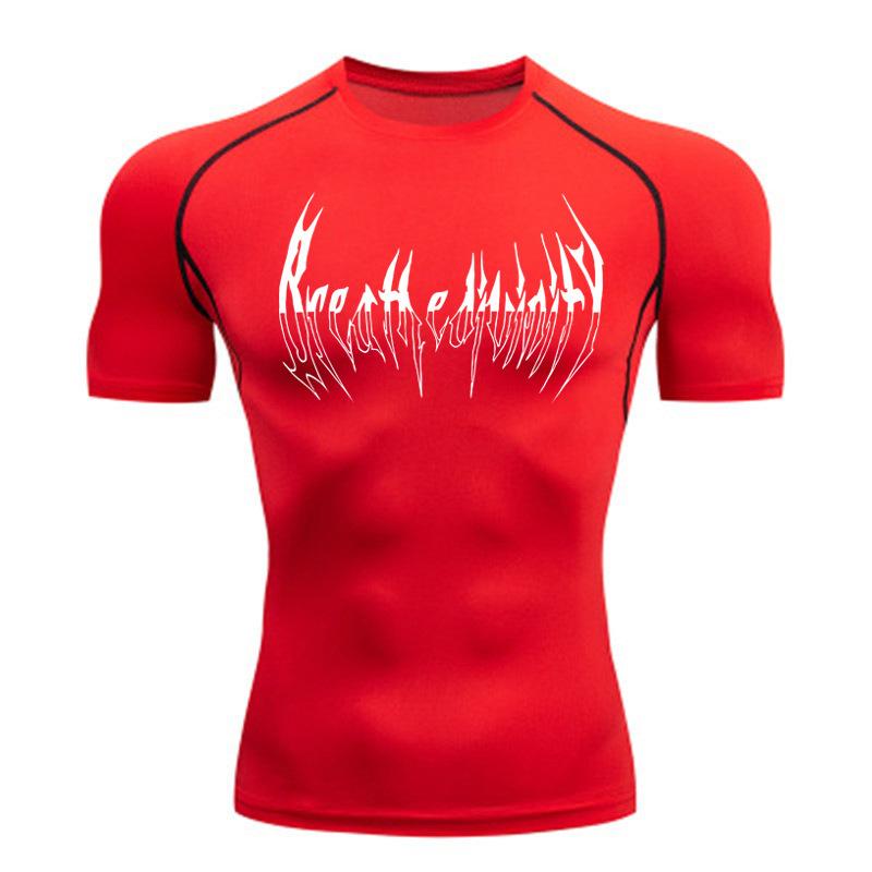 Compressed Long Sleeved Shirt, Black Fitness T-shirt, Men's Muscle Quick Drying Fitness Clothing, Sun Protection Sports, Close Fitting