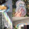 Divertenti adesivi murali arcobaleno laser Adesivo per specchio per finestra arcobaleno Adesivo per finestra fai da te Decorazione della camera da letto per la decorazione domestica