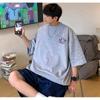 Men Short Sleeve T-Shirts Letter Graphic Print Fashion Half Sleeve Tshirts Men Clothing Casual Tee Man Summer Korean Retro Tops For