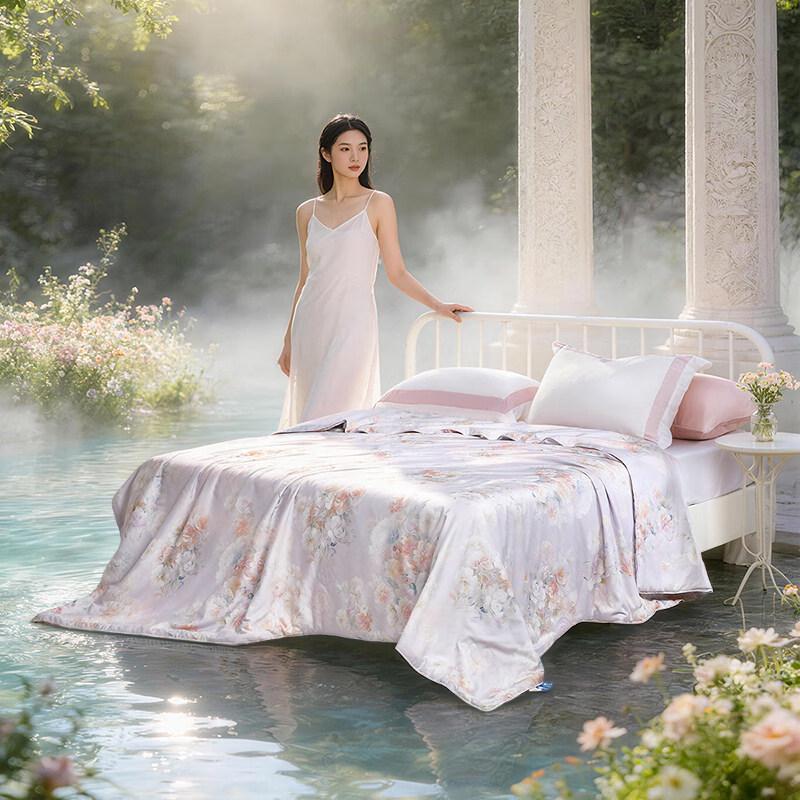 FUANNA Cotton Mulberry Silk Summer Quilt