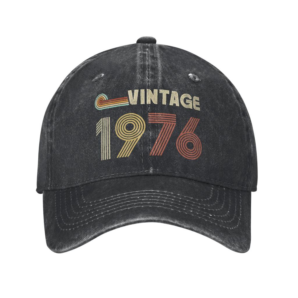 Mężczyźni Kobiety Urodzeni w 1976 roku vintage wiek 50 lat zabawny 50. urodziny Czapka Akcesoria Czapka z daszkiem Vintage Snapback Hat