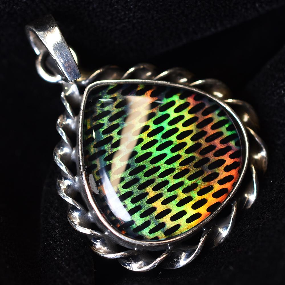 Natural Opal Pendant 31 ct Pear Cut 925 Sterling Silver Gems for Her October Birthday Birthstone