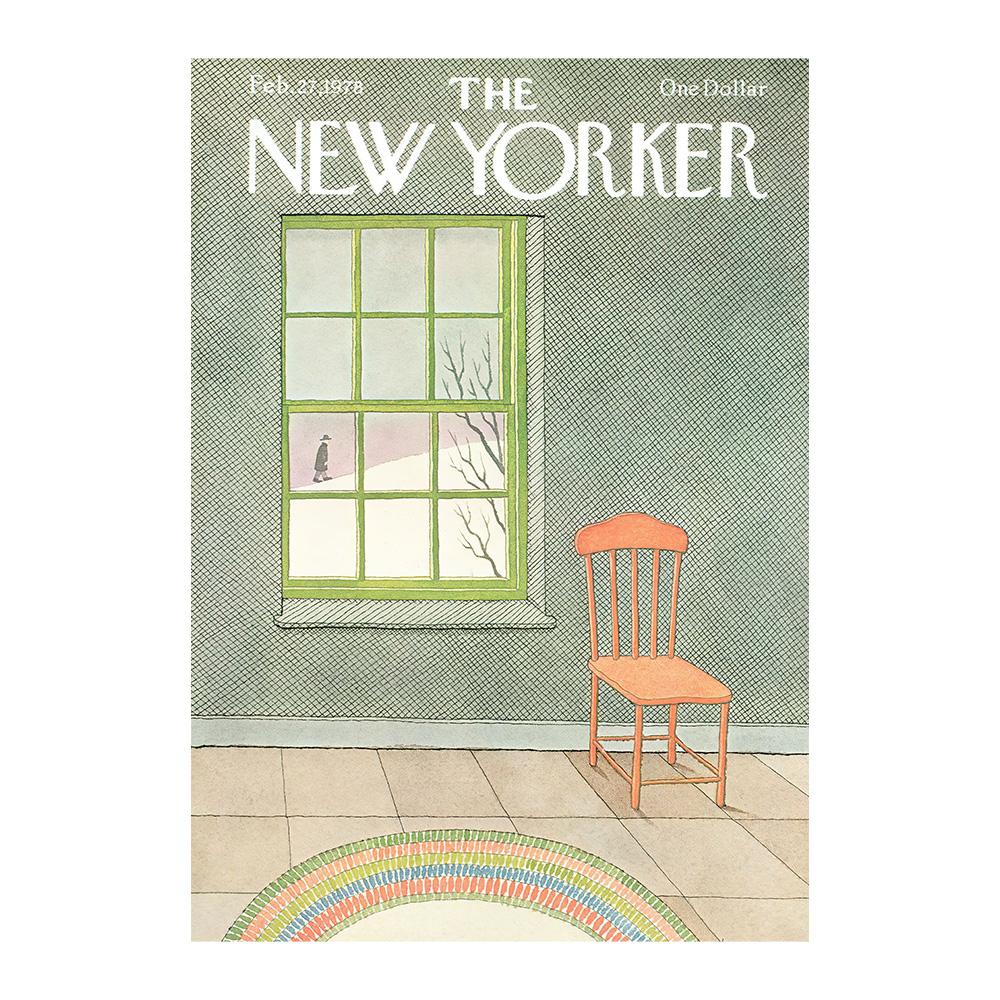 Poster Rivista New Yorker Pittura su Tela Impermeabile Decorazione Caffè Bar Casa Adatto per Soggiorno Camera da Letto 30x40cm