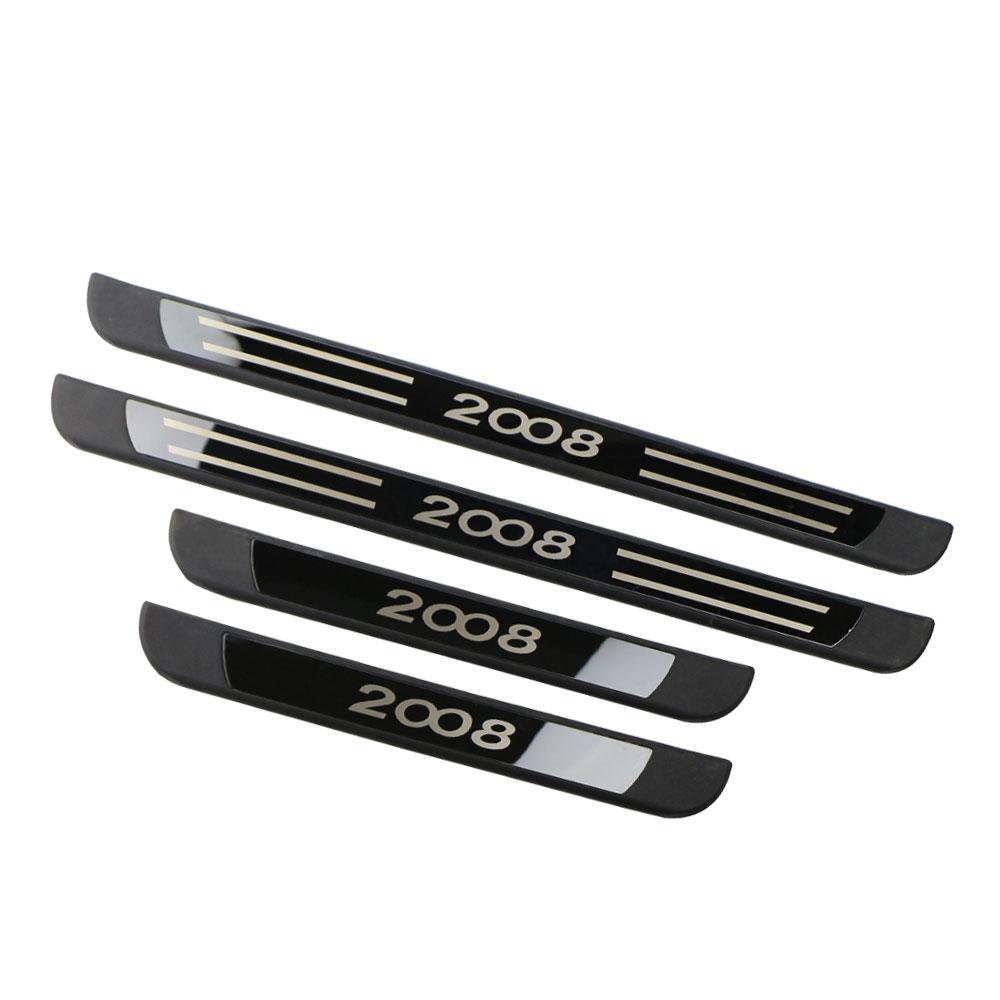 For Peugeot 2008 E2008 2014 - 2025 Door Sill Door Scuff Plate Cover Sticker Anti Scratch Guard Pedal Trim Protector Accessories