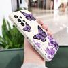 Purple Butterflies Phone Case For Samsung Galaxy A37 A57 Liquid Silicone Cover