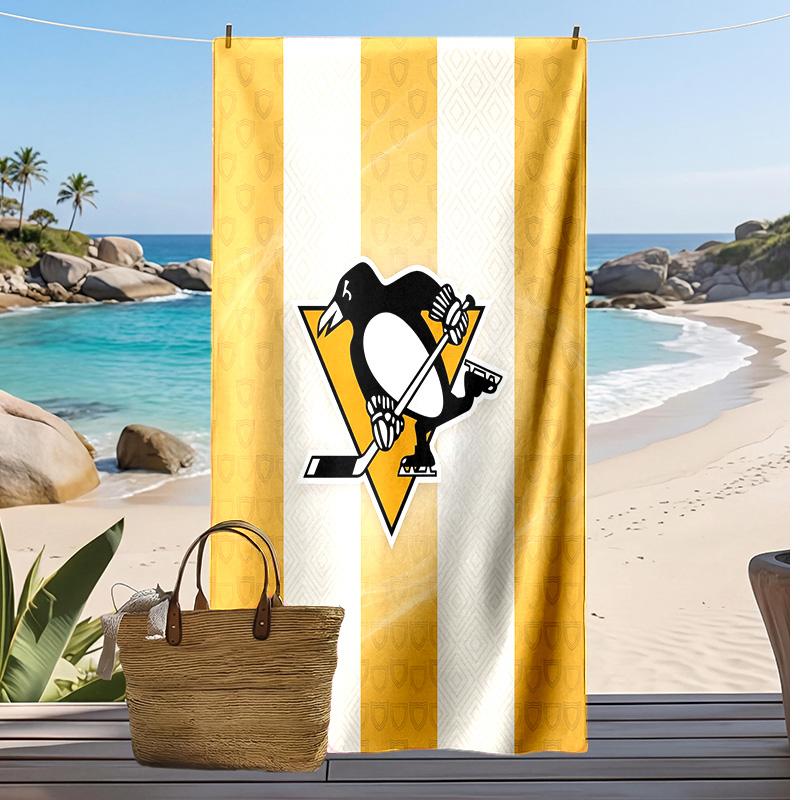 Pittsburgh Penguins Print Beach Towel Soft Portable Quick?dry Towel For Pool Summer Vacation Outdoor Sport