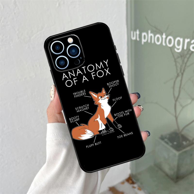 Anime Funny Fox Silicone Soft Case For iPhone 17 Air 11 14 15 16 Pro Max 13 12 Mini 16 Plus 16e Back Cover