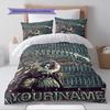 Name Custom Aliens Pattern Bedding Set Quilt Cover Pillowcase Home Decor Gift (1 * duvet cover + 2 * pillowcase, without core)