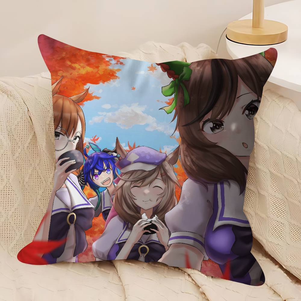 

U-Uma Musume P-Pretty Derbys Pillow Case Removable Washable Cushion Cover – All-Season Soft Linen 12x12Inch
