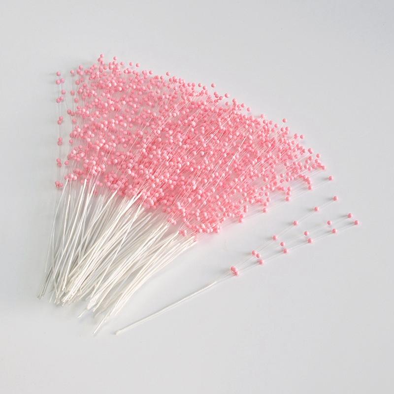 10Pcs Golden Pearl Sticks Beading On Wire Stems for Garland Bridal Wedding Pearl Bouquet Home Party Decor Craft Gifts Accessory