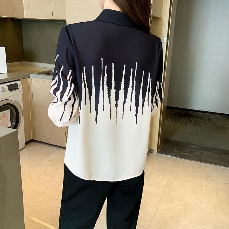 Elegante camicetta da donna in chiffon a maniche lunghe autunno 2024