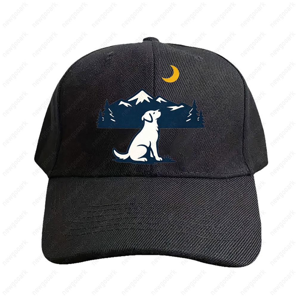 Labrador Retriever Minimal Mountain Moon Badge Cap Summer Women Unisex Adult Peaked Hat Fashion Casual Adjustable