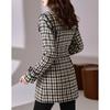 Geometrischer Print Winter Zweireihiger Trenchcoat