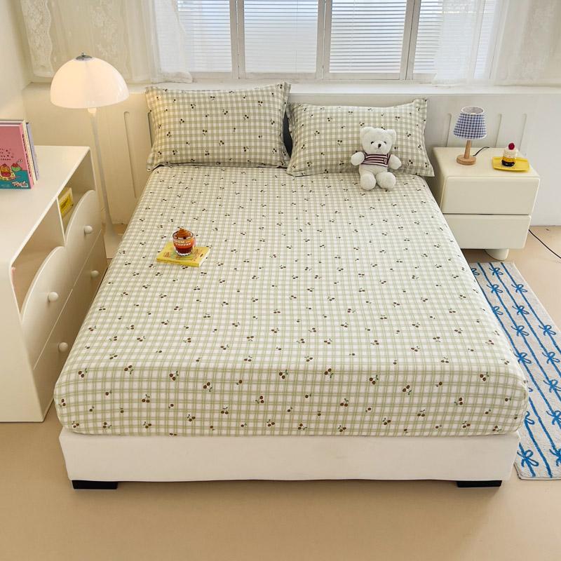 Square Geometric Cotton Fitted Sheet Set Grey and Orange Geometric Lines Bed Cover Adult Single 3pcs Bedding Deep Pocket Design