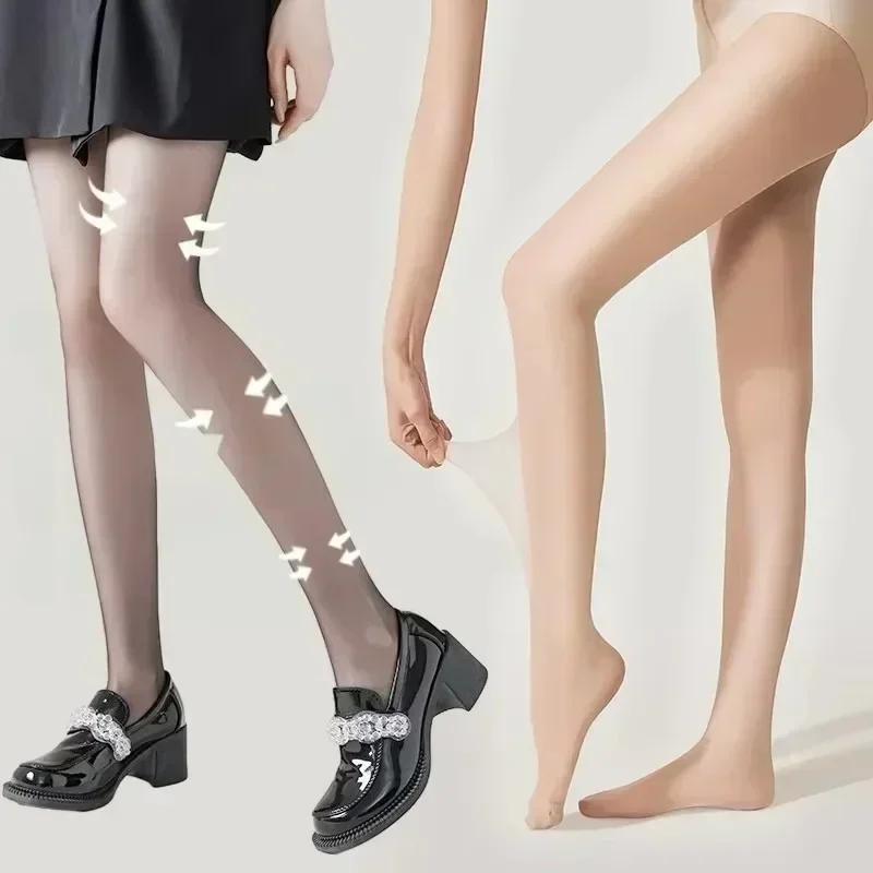 1/4Pcs Skin Color Tights Women Tear Resistant Anti-cored Hook Wire Pantyhose Black Stockings Breathable Slim Ultra Thin Leggings