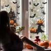 Halloweenská dýně netopýr hrad skleněná okna domácí atmosféra dekorace statické samolepky na okno