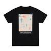 Unisex Casual Cotton Short Sleeve T Shirt Black Vintage Washed Collage Print Sports Tee Crew Neck Summer Loose Fit Streetwear Top