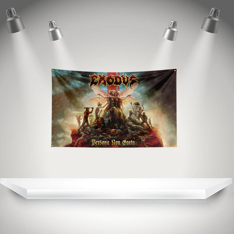 E-Exoduss Flag Rock Music Band Banner HD Printing Tapestry Exhibition, Music Band Fans, Garage Decor