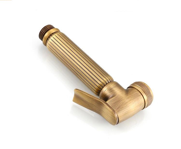 Classic Antique Brass Bidet Set Hand Sprayer Portable Toilet Shower Bidet with Brass Bracket Holder Durable Hose