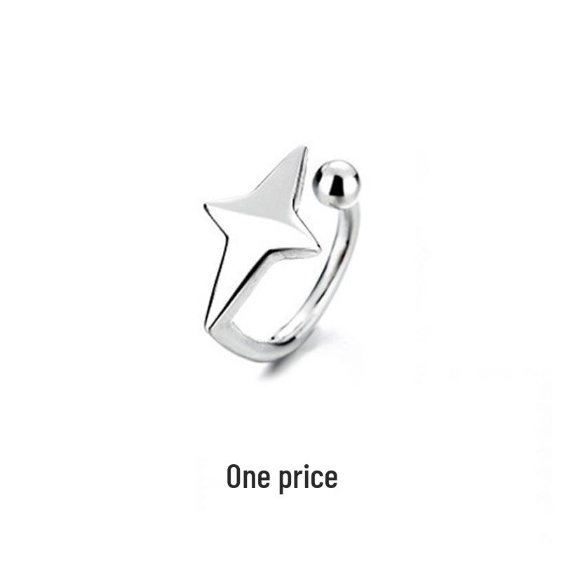 Zirkonia Doppel-Schicht Strass-Kreuz-Kette Ohne-Piercing Stern Ohr-Manschette für Damen