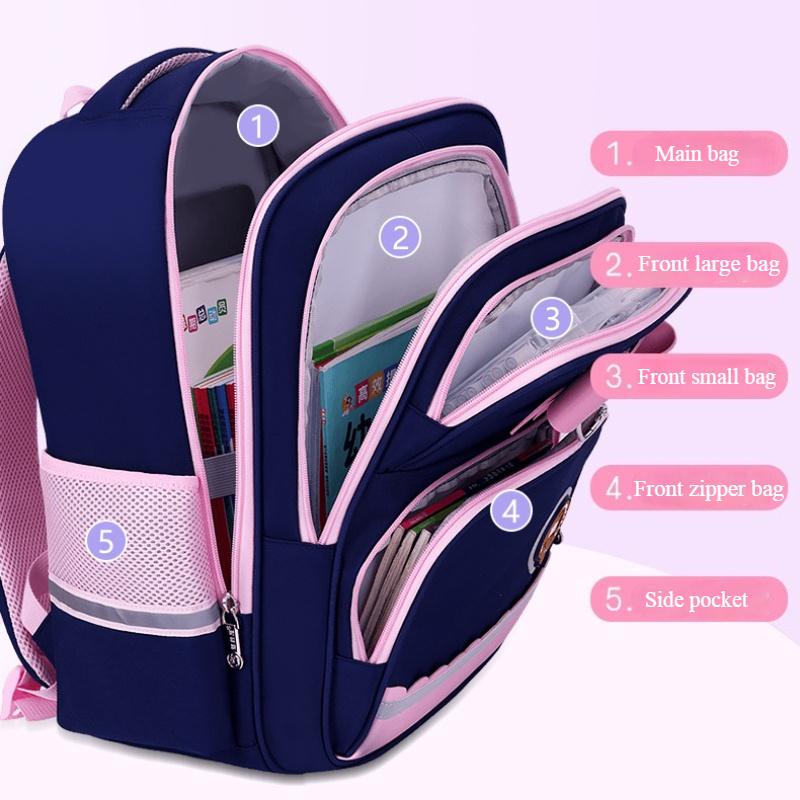 3pcs Set Breathable Waterproof Children Schoolbag Primary School Students Burden Reduce Spine Protect Book Bag 1-3-6 Grades Lightweight Youth Backpack