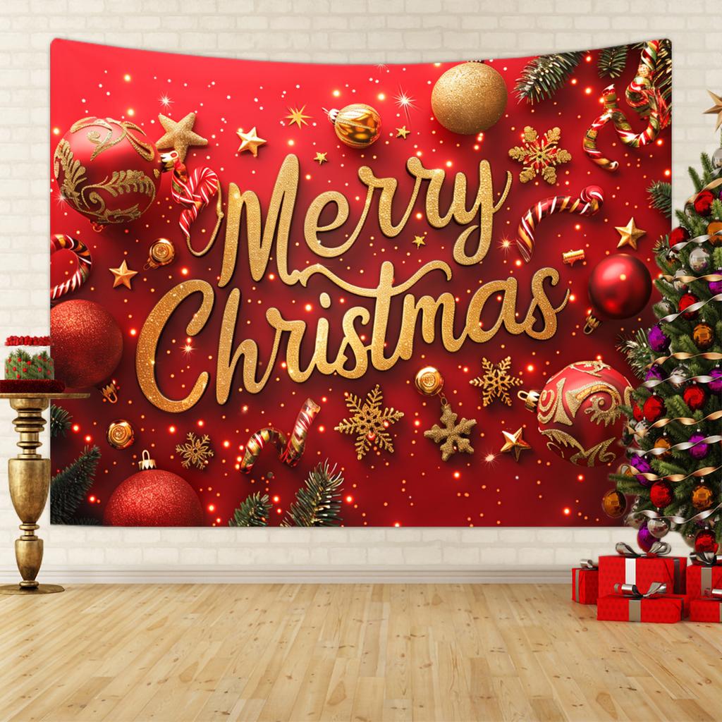 1pc Merry Christmas Tapestry, Happy New Year Blessings Poster Decoration Background Wall Hanging Decoration Tapestry