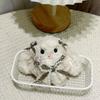 Lovely Bowknot Rabbit Keychain Plush Animal Shaped Keyring Student Bag Charm Backpack Accessory for Fashionable Women