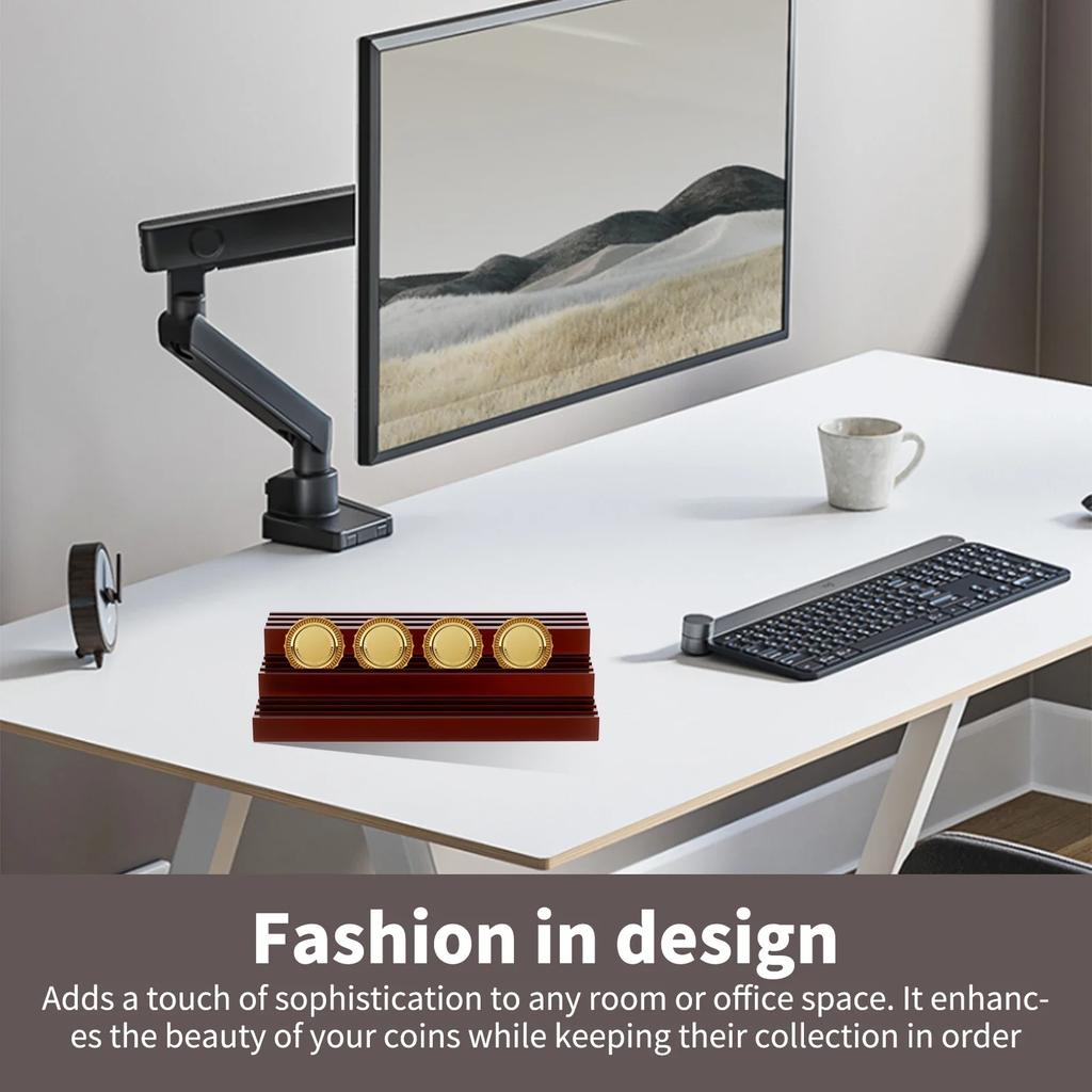3-stufiger Münz-Display-Ständer Holz-Sammlermünzen-Ständer Schreibtisch-Aufbewahrungsständer für Abzeichen Medaille Auto-Emblem Organisieren Heimdekoration