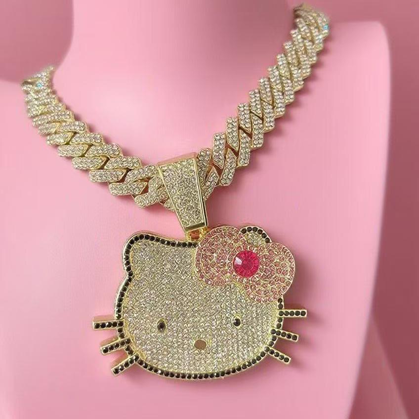 European-American Exaggerated Hip Hop Rhinestone Pendant Jewelry for Men & Women