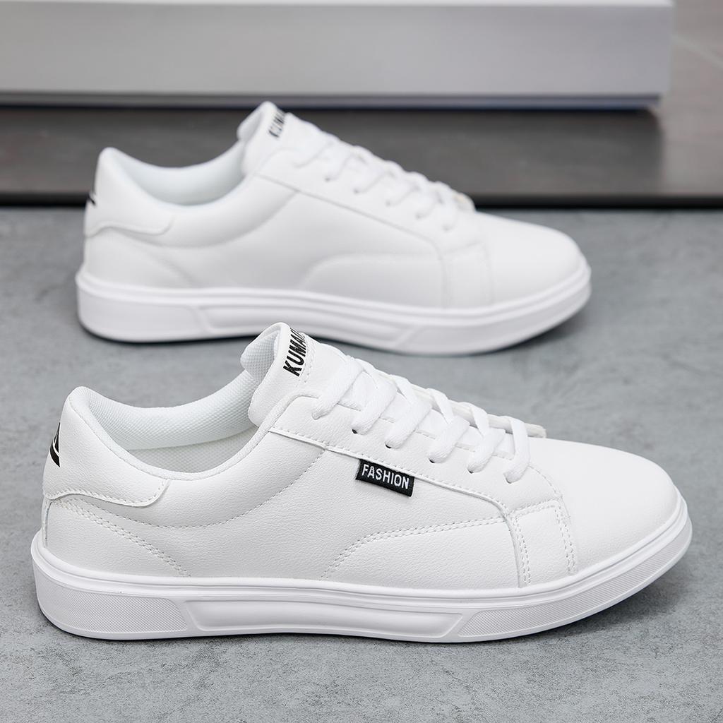 White Black Men Shoes Comfortable Casual Skateboard Shoes Men Solid Leisure Sneakers Lightweight Walking Shoes