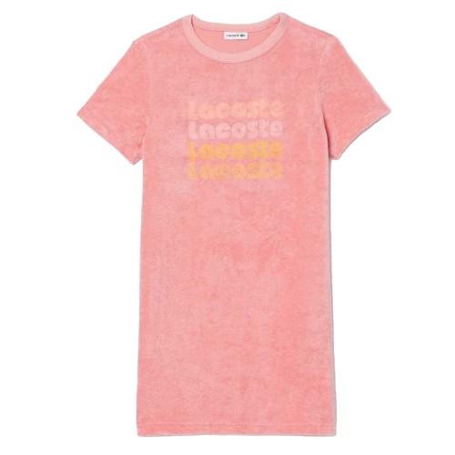 Lacoste Girls Repeat Logo Cotton T-Shirt Dress