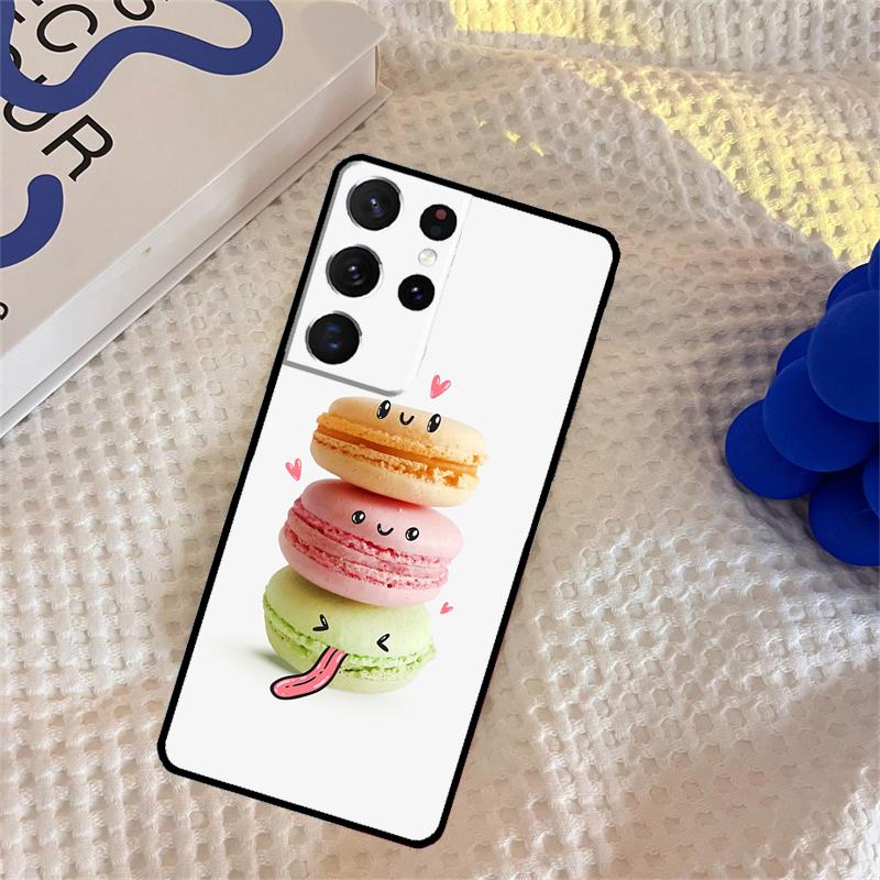 

Macarons Cake Dessert Cute Phone Case For Samsung Galaxy S25 Ultra S9 S10 S20 S22 S21 S23 FE S24 Plus Portector Cover Galaxy S21Ultra