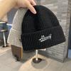 Hats for men and women autumn and winter new wool hats embroidered letters fashion knitted hats warm thickened cold hats
