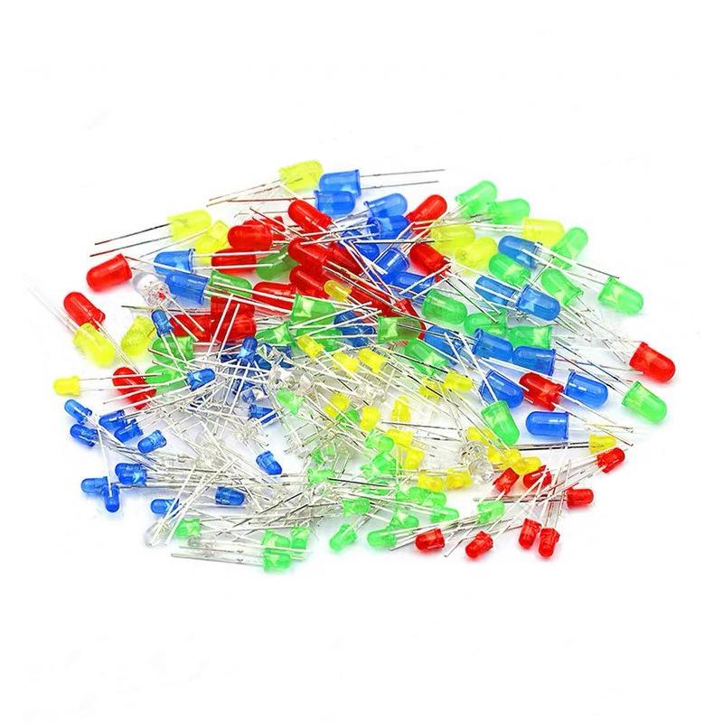 3/5mm LED Lamp Beads - White, Red, Yellow, Blue, Green, Purple Indicator Lights