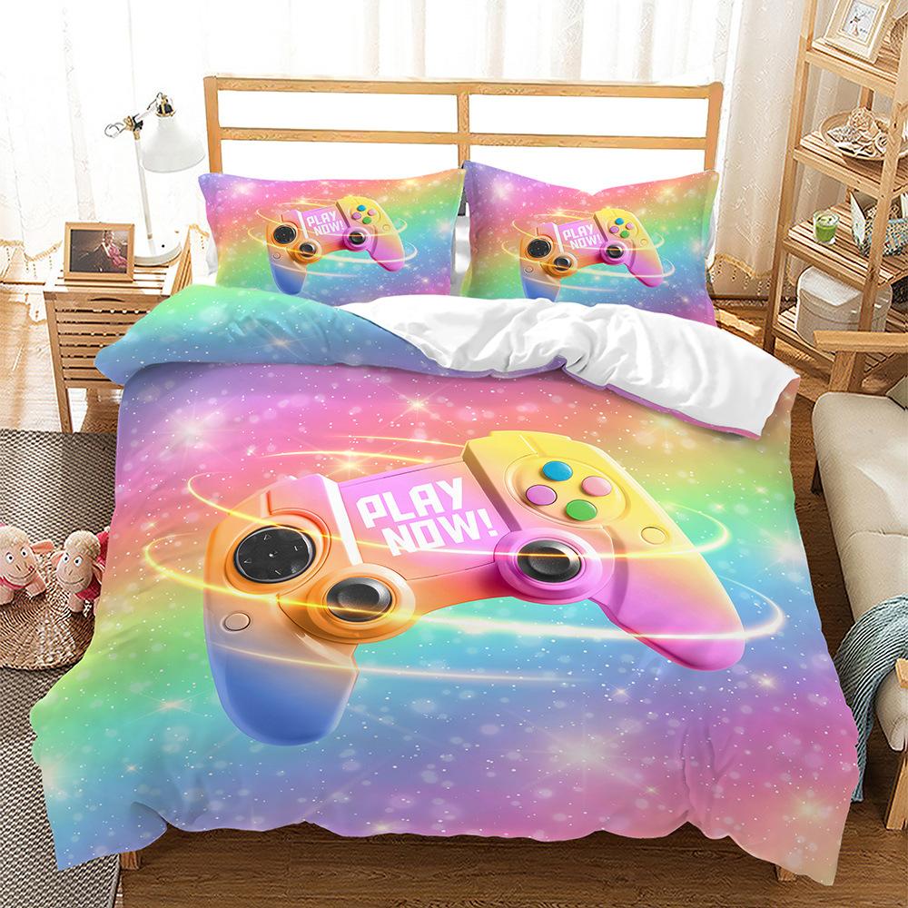 Bed Three-Piece Gamepad Sci-Fi Cute Pink 3D Digital Printing Kit