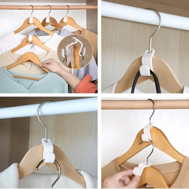 10/20/30pcs- Wardrobe Hanger Hooks Multifunction Cascading Plastic Bedroom Wardrobe Storage Space Saving Coat Hook