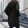 Fashionable Women Hoodie Jacket Loose Fit Long Sleeve Casual Zipper